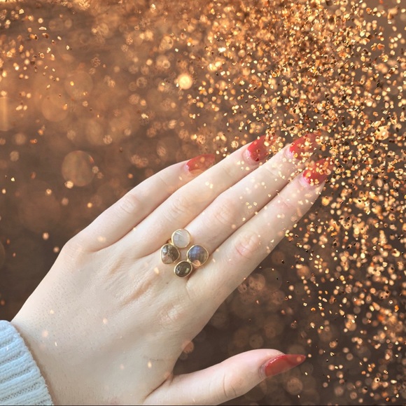 Four Stone Natural-Amazonite Ring - Picture 4 of 4